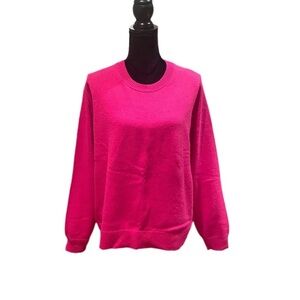 Banana Republic NWT Barbiecore hot pink knit long sleeve sweater extra large